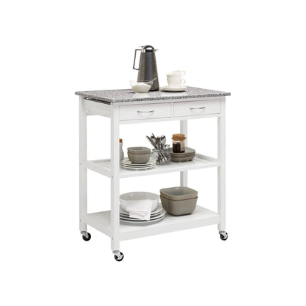 Carucior servire BABETTE, alb/gri, 78x48x87 cm