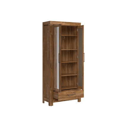 Dulap GENT, stejar stirling, PAL laminat, cu 2 usi si un sertar, 88x40x201 cm