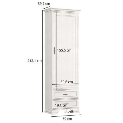 Set dormitor TIFFANY II-2, crem, PAL laminat, 4 piese