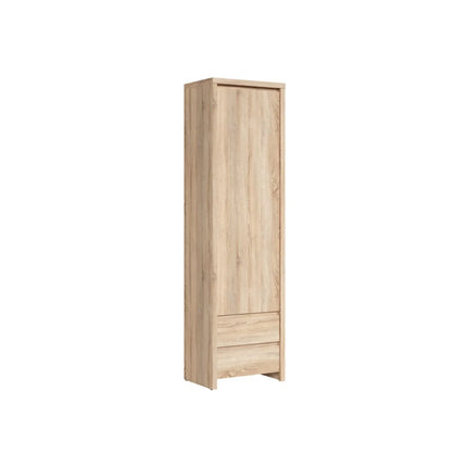 Dulap KASPIAN, stejar sonoma, PAL, cu o usa si 2 sertare, 56x40x201 cm