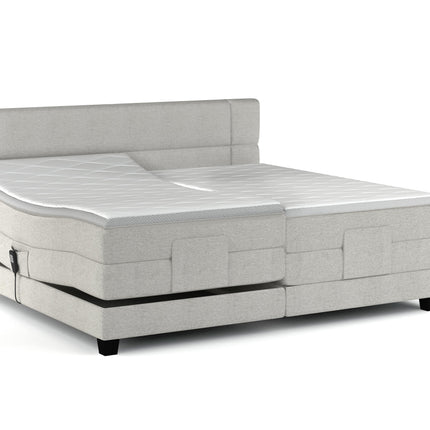Pat boxspring REY 140x200, personalizabil, cu mecanism electric, saltele si topper