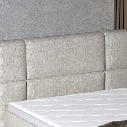 Pat boxspring DIXON 90x200, personalizabil, cu mecanism electric, saltele si topper