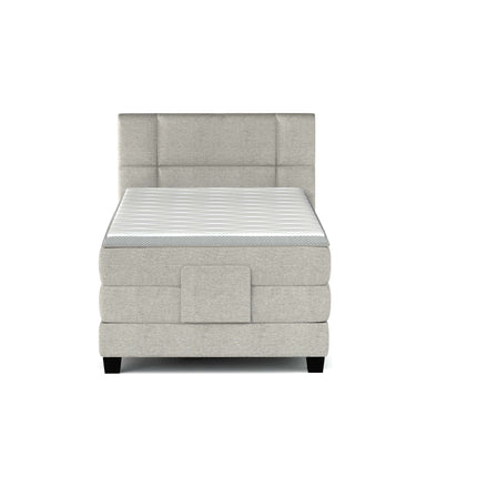 Pat boxspring REY 100x200, personalizabil, cu mecanism electric, saltele si topper