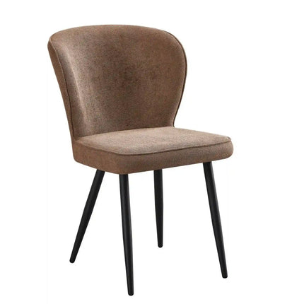 Scaun RIO 2, maro/negru, stofa buclata/metal, 64x51x84 cm