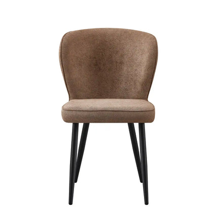 Scaun RIO 2, maro/negru, stofa buclata/metal, 64x51x84 cm