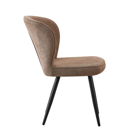 Scaun RIO 2, maro/negru, stofa buclata/metal, 64x51x84 cm