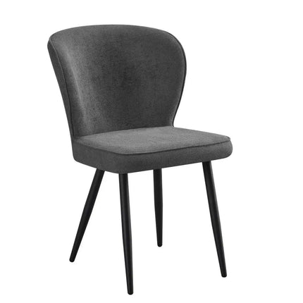 Scaun RIO 2, gri inchis/negru, stofa buclata/metal, 64x51x84 cm