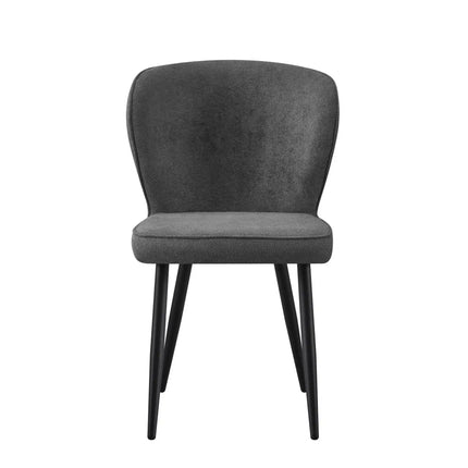 Scaun RIO 2, gri inchis/negru, stofa buclata/metal, 64x51x84 cm