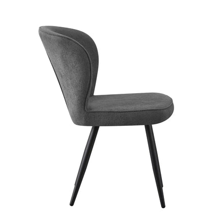 Scaun RIO 2, gri inchis/negru, stofa buclata/metal, 64x51x84 cm