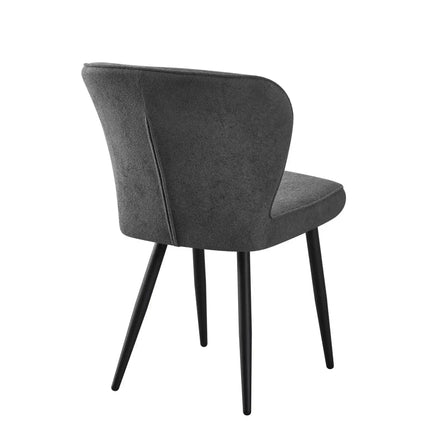 Scaun RIO 2, gri inchis/negru, stofa buclata/metal, 64x51x84 cm