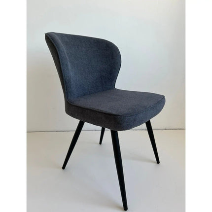 Scaun RIO 2, gri inchis/negru, stofa buclata/metal, 64x51x84 cm