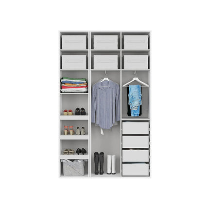 Dulap FLEX, alb, PAL, cu 3 usi si oglinda, 150x45x240 cm