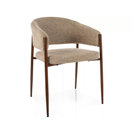 Scaun AKITA D, bej/nuc, stofă/metal, 56x48x78 cm