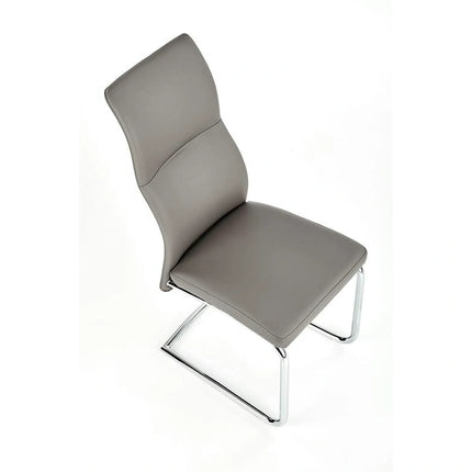 Scaun ARCO, gri/crom, piele ecologica/metal, 46x47x100 cm