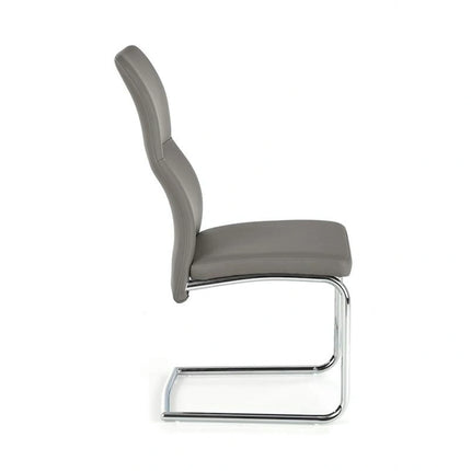 Scaun ARCO, gri/crom, piele ecologica/metal, 46x47x100 cm