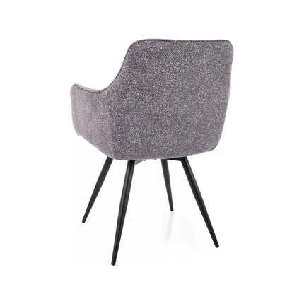 Scaun BALLO, gri/negru, stofă/metal, 56x45x84 cm