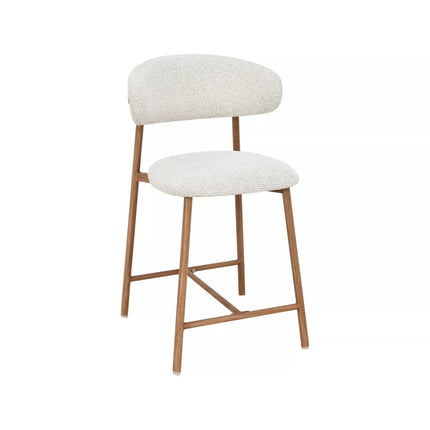 Scaun bar ELTON H-2, bej deschis/stejar, stofă/metal, 43x45x91 cm