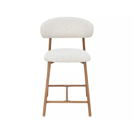 Scaun bar ELTON H-2, bej deschis/stejar, stofă/metal, 43x45x91 cm