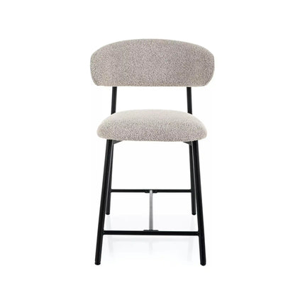 Scaun bar ELTON H-2, bej/negru, stofă/metal, 43x45x91 cm