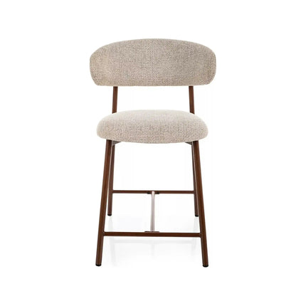 Scaun bar ELTON H-2, bej/nuc, stofă/metal, 43x45x91 cm
