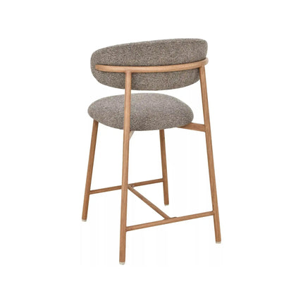 Scaun bar ELTON H-2, cappuccino/stejar, stofă/metal, 43x45x91 cm