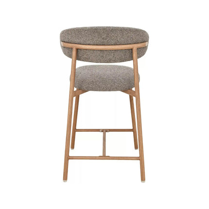 Scaun bar ELTON H-2, cappuccino/stejar, stofă/metal, 43x45x91 cm