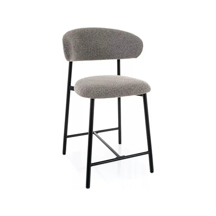 Scaun bar ELTON H-2, gri/negru, stofă/metal, 43x45x91 cm