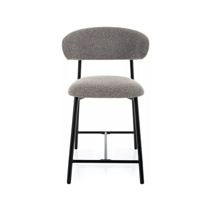 Scaun bar ELTON H-2, gri/negru, stofă/metal, 43x45x91 cm