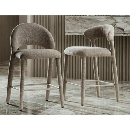 Scaun bar FLO H-2, bej, stofă/metal, 50x45x90 cm