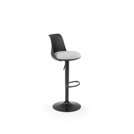 Scaun bar H127, negru/gri, stofa clasica/polipropilena/metal, 40x46x88/108 cm