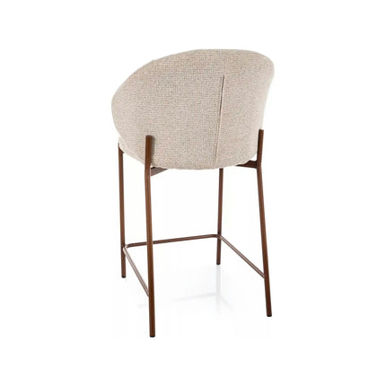 Scaun bar KIOTO H-2, bej deschis/nuc, stofă/metal, 54x44x90 cm