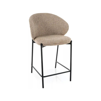 Scaun bar KIOTO H-2, bej/negru, stofă/metal, 54x44x90 cm