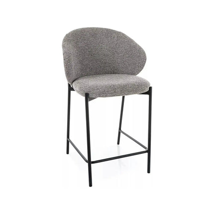 Scaun bar KIOTO H-2, gri/negru, stofă/metal, 54x44x90 cm