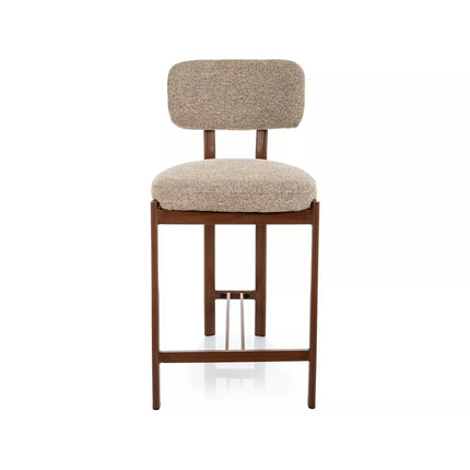 Scaun bar MISAKI H-2, bej/nuc, stofă/metal, 45x44x92 cm