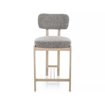 Scaun bar MISAKI H-2, gri/cașmir, stofă/metal, 45x44x92 cm