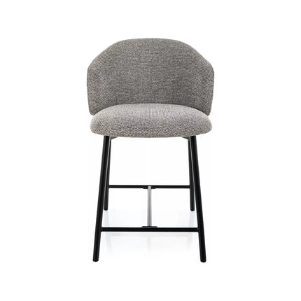 Scaun bar OSAKA H-2, gri/negru, stofă/metal, 54x43x88 cm