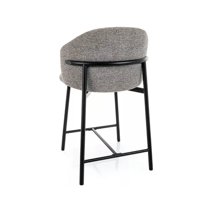 Scaun bar OSAKA H-2, gri/negru, stofă/metal, 54x43x88 cm