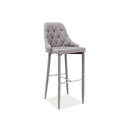 Scaun bar TRIX H-1, gri, stofă/metal, 46x42x109 cm