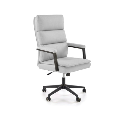 Scaun birou ADRIANO 2, gri deschis/negru, piele ecologica, 65x70x104/110 cm