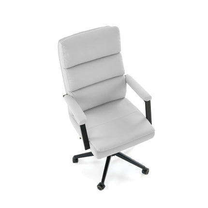 Scaun birou ADRIANO 2, gri deschis/negru, piele ecologica, 65x70x104/110 cm