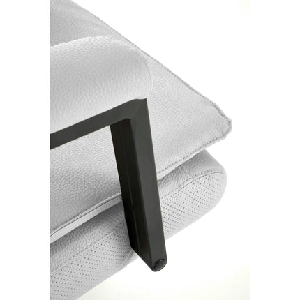 Scaun birou ADRIANO 2, gri deschis/negru, piele ecologica, 65x70x104/110 cm