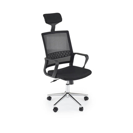 Scaun birou DUKE, negru, stofa/plasa, 52x65x116/126 cm