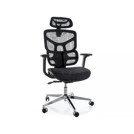 Scaun birou EQ-1, negru, plasă, 71x48x112 cm