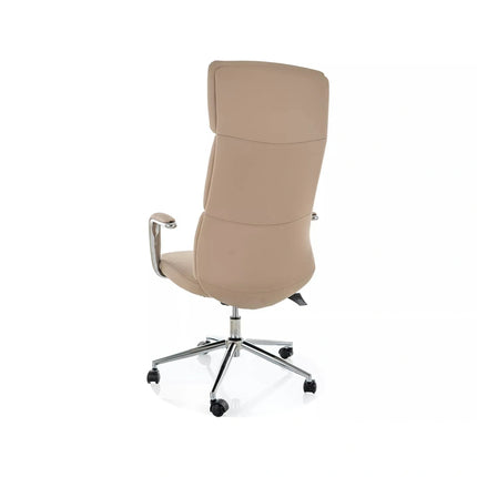 Scaun birou Q-03, bej, piele ecologică, 64x48x119 cm