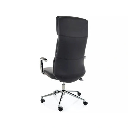 Scaun birou Q-03, negru, piele ecologică, 64x48x119 cm