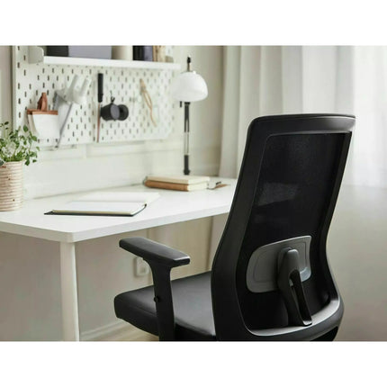 Scaun birou Q-085, negru, piele ecologică, 64x44x100 cm