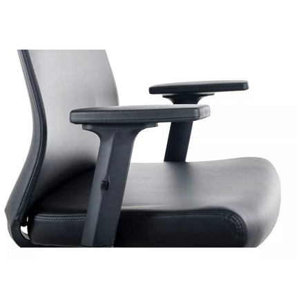 Scaun birou Q-085, negru, piele ecologică, 64x44x100 cm