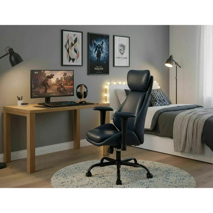 Scaun birou Q-092, negru, piele ecologică, 70x47x110 cm