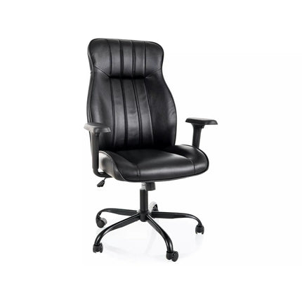 Scaun birou Q-093, negru, piele ecologică, 69x47x112 cm