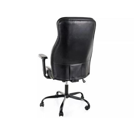 Scaun birou Q-093, negru, piele ecologică, 69x47x112 cm